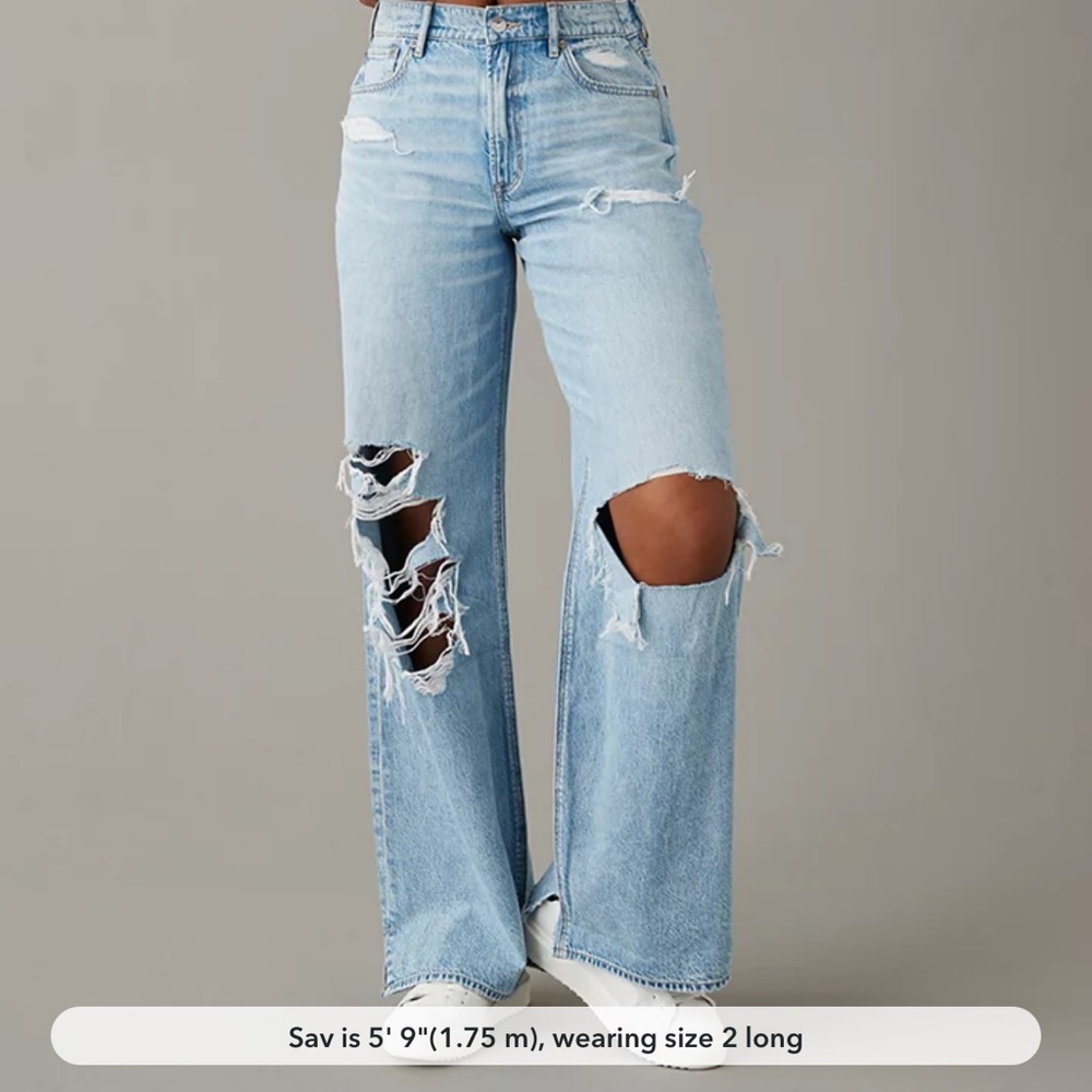 AE Dreamy Drape Super High-Waisted Baggy Wide-Leg Jean